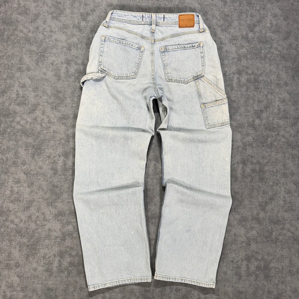 Hollister Ultra High Rise Dad Jean Carpenter light wash denim streetwear wms 27 - Picture 2 of 8